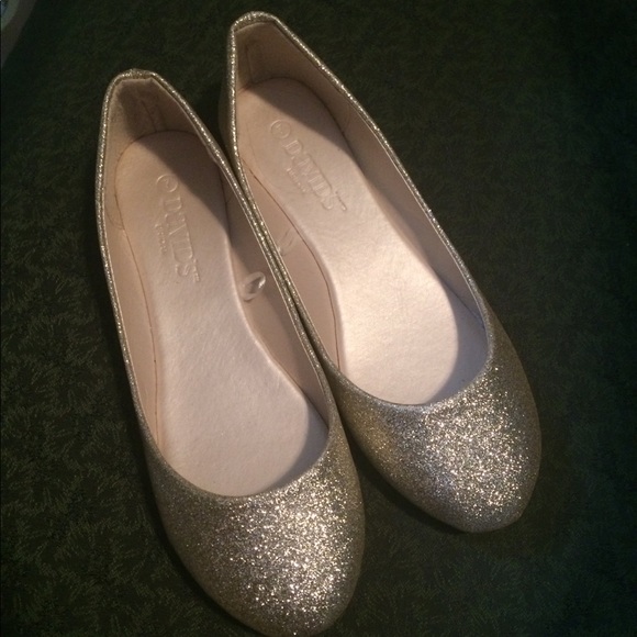 david's bridal gold flats